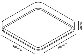 Plafon White 24W Led 3000K 40X40X7,5Cm Ip20 Bivolt Branco | Opus Hm 82...