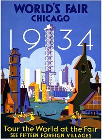 Placa World`s Fair Chicago 1934 Pequena