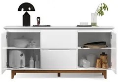 Buffet Aparador para Sala de Jantar 163cm Flow Branco - EJ Móveis