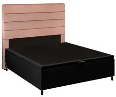 Cabeceira com Base Cama Box Baú Casal 138x188cm Hit ID5 Linho Rosê/Sue