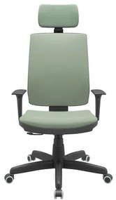 Cadeira Office Brizza Soft Vinil Verde RelaxPlax Com Encosto Cabeça Base Standard 126cm - 63499 Sun House