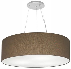 Lustre Pendente Cilíndrico Md-4381 Cúpula em Tecido 100x30cm Caqui - Bivolt