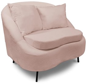 Poltrona Decorativa Orgânica Pé Ferro Pto Zaya Bouclê C05 - D'Rossi - Rose