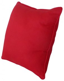 Capa de Almofada Fio Tinto em Algodão Liso 45x45cm com Viés - Vermelho