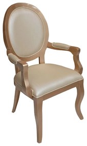 Cadeira Delicate com Braço - Dourado Soleil - Tecido Facto Pérola  Kleiner