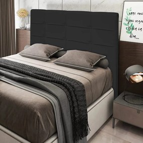 Cabeceira Esmeralda Para Cama Box King 195 cm Corino - D'Rossi - Preto