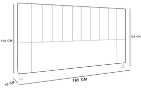 Cabeceira Malibu Para Cama Box King 195 cm Corino - D'Rossi - Branco