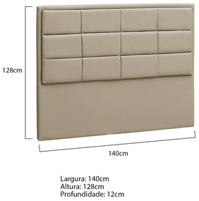 Cabeceira Casal Tallin P04 140 cm Suede - ADJ Decor