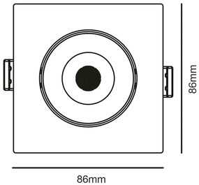 Spot De Embutir Quadrado 5W 4000K Led Bivolt 8,6X8,6X2,5Cm | Opus Eco... (Branco)