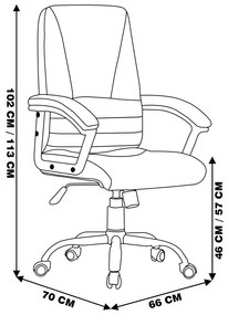 Kit 02 Cadeiras de Escritório Giratória Com Regulagem de Altura Chicago PU Preto G24 - Gran Belo