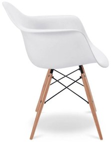 Cadeira Melbourne Eiffel Charles Eames Base Madeira - Branca - D'Rossi