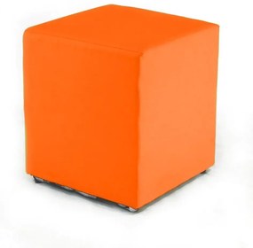 Puff Quadrado Box Couro 45X35Cm Ecológico Orthovida (Laranja)