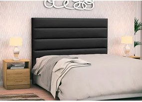 Cabeceira Cama Box Casal 140cm Greta Corano Preto e 2 Criados Amêndoa - Mpozenato