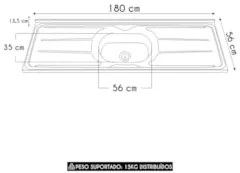 Armário de Cozinha CP07 Com Pia 180cm Pérola Z34 Preto      - Mpozenat