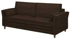 Sofá Decorativo Living 2 Lugares 220cm Coach Veludo Marrom G22 - Gran Belo