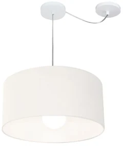 Lustre Pendente Cilíndrico Com Desvio Branco MJ-4228 Para Mesa de Jantar e Estar