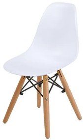 Cadeira INFANTIL Eames Polipropileno Branca com Base Madeira - 40604 Sun House