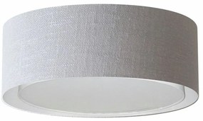 Plafon Duplo Cilíndrico Md-3038 Cúpula em Tecido 80x30cm Rústico Cinza - Bivolt