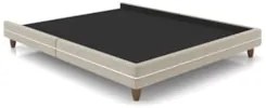 Cama Casal Base Box 140cm Many P02 Veludo Bege - Mpozenato