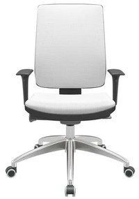 Cadeira Office Brizza Soft Aero Branco Autocompensador Base Aluminio 120cm - 63906 Sun House