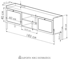 Rack Para Sala Bancada de TV 70 Pol Pés Madeira Arlo Hanover - Mpozena