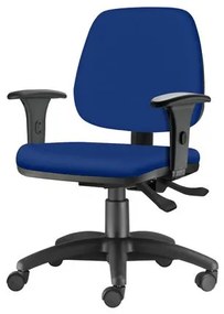 Cadeira Job com Bracos Semi Curvados Assento Courino Azul Base Nylon Arcada - 54628 Sun House