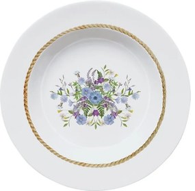 Jogo de 6 Pratos Fundos de Porcelana Floral Chic