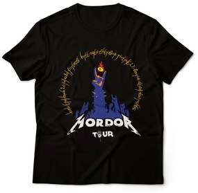 Camiseta Unissex Mordor Tour O Senhor dos Anéis Geek Nerd - Preto - M