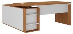 Mesa Escritório em L Gerência 170cm Corp A06 Freijó/Branco   - Mpozena