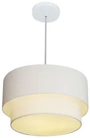 Pendente Cilíndrico Branco MJ-4354 Para Mesa de Jantar e Estar