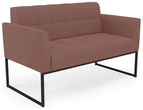 Sofá Namoradeira Elisa Veludo Base Metálica Industrial Preto - D'Rossi - Rose