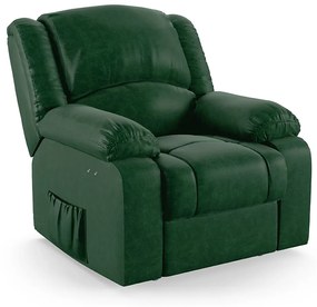 Poltrona do Papai Reclinável Melim Power Touch Massagem PU FH1 - D'Rossi - Verde