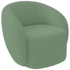 Poltrona para Sala de Estar Giratória Orgânica Garbin Z08 Boucle Verde