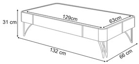 Mesa de Centro Cadenza com Pés em Aço Verde em MDP/MDF Pistache/Castanho G26 - Hb Móveis