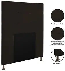 Cabeceira Cama Box Solteiro 90cm Safira Suede I02 Marrom - Mpozenato