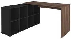 Conjunto Escritório Home Office 4 Peças Nil A06 Ipê/Preto - Mpozenato