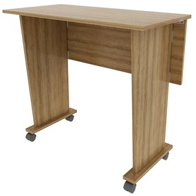 Mesa com rodizio para Escritório Home Office ME4117 MDP Amendoa G69 - Gran Belo