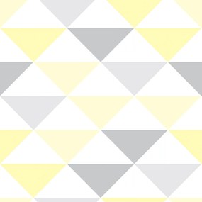 Papel de parede triângulo amarelo cinza e branco