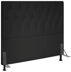 Cabeceira Topázio Para Cama Box Casal 140 cm Suede Preto - D'Rossi