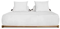 Sofá 3 Lugares 220cm Ilha Base Madeira Viero S06 Boucle Branco - Mpoze