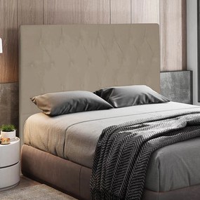 Cabeceira Topázio Para Cama Box King 195 cm Suede - D'Rossi - Bege