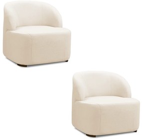 Poltrona Decorativa Orgânica kit 2 Diully Bouclê E03 - D'Rossi - Bege