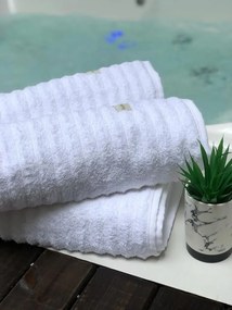 Jogo de toalha de banho 3 peças fio penteado 100% algodão Branca