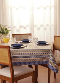 Toalha de Mesa Quadrada Azul 140x140 Cm