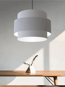 Lustre Sala de Jantar Com Desvio Vivare Md-4400 Cúpula em Tecido 55cm