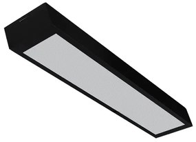 Plafon Sobrepor Led Retangular 54w Preto Luz Branco Frio