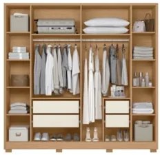 Guarda Roupa Casal 237cm 6 Portas Vinna A02 Off/Freijó - Mpozenato