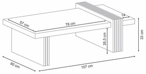 Mesa de Centro para Sala de Estar Riad Nature/Preto G26 - Gran Belo