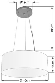 Lustre Luminária Pendente Cupula em Tecido MD-39801 - Bivolt - Para 3-Lâmpadas E27 - Lustres Vivare