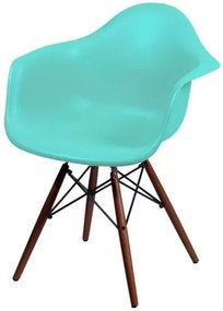 Cadeira Eames com Braco Base Escura Verde Tifanny Fosco - 44885 Sun House